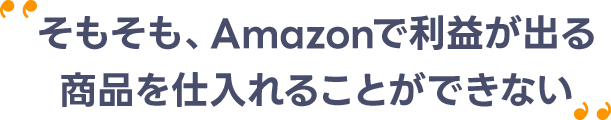 そもそも、Amazonで利益が出る 商品を仕入れることができない