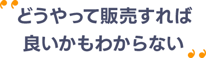 どうやって販売すれば 良いかもわからない